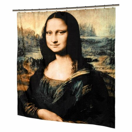 LIVINGQUARTERS 72 x 72 in. Mona Lisa Fabric Shower Curtain, Multi Color LI11052